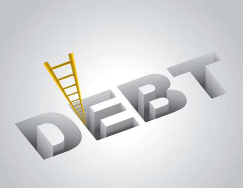 Climbing Out Of Debt Concept