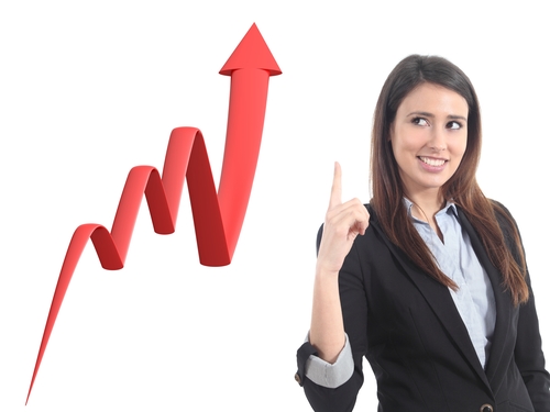 Businesswoman And A 3d Render Of A Growth Graph On A White Isolated Background