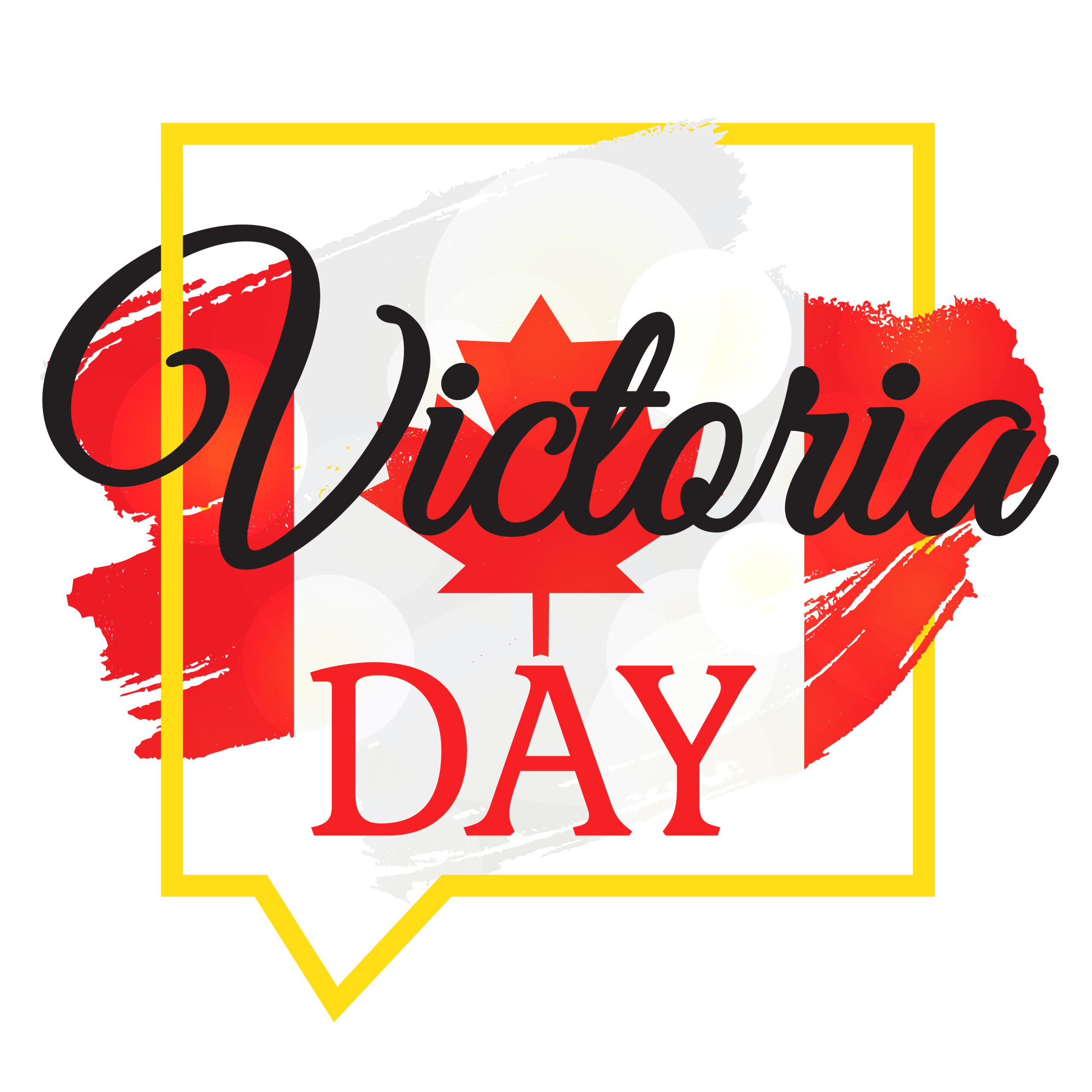 Happy Victoria Day Sticker And Banner With Royal Crown. Vector