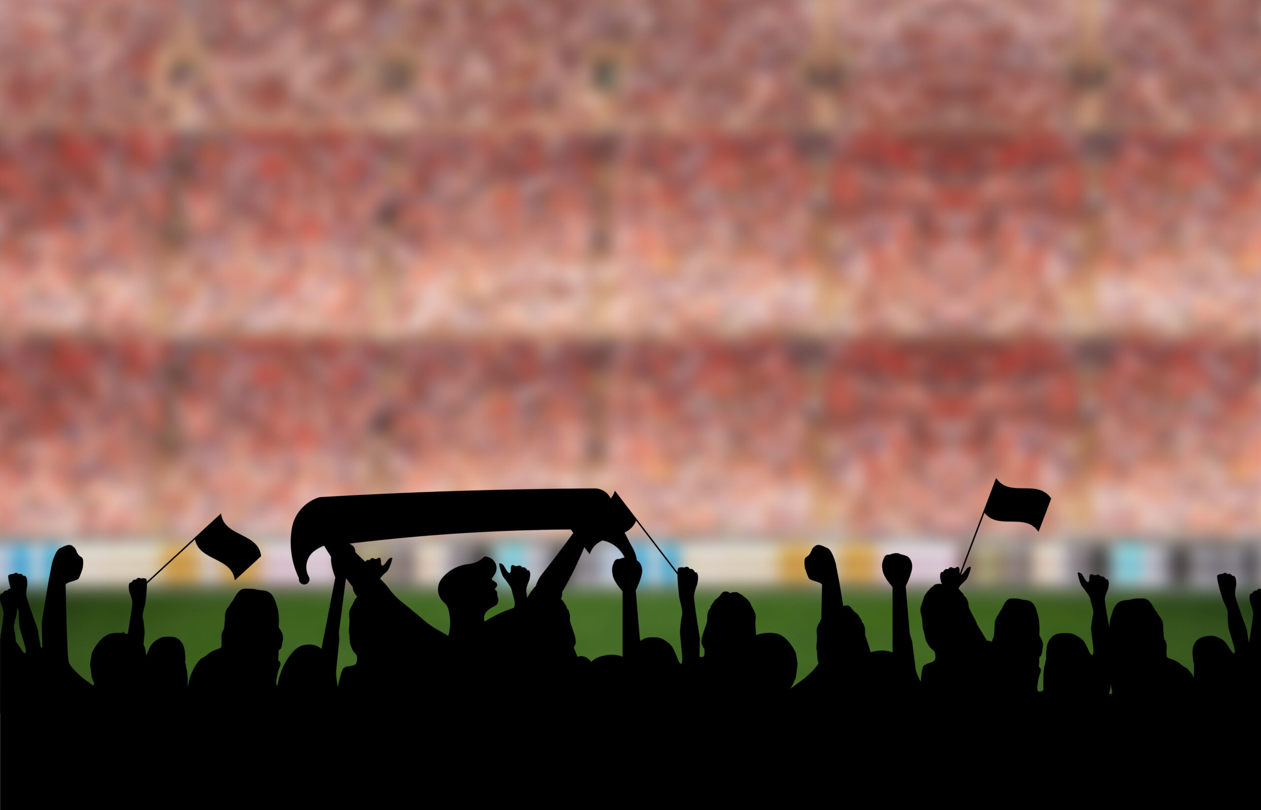 An Illustration Of A Cheering Audience During A Soccer Match In A Stadium